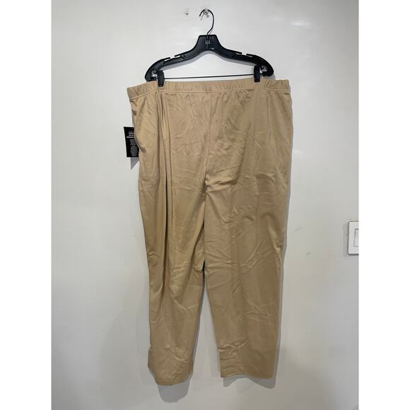 NWT Woman Within Soft Ease Pull On Pants New Khaki Women's 30x32 (3X Petite) - Picture 2 of 4